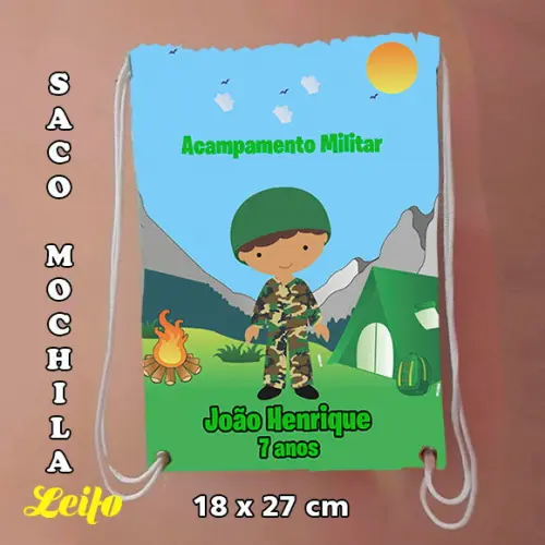 Mochilinha mochila sacochila sacolinha Acampamento Militar