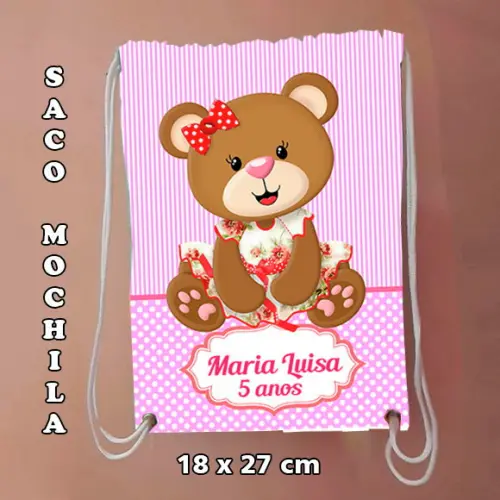 Mochilinha mochila sacochila sacolinha  Urso 18x27cm