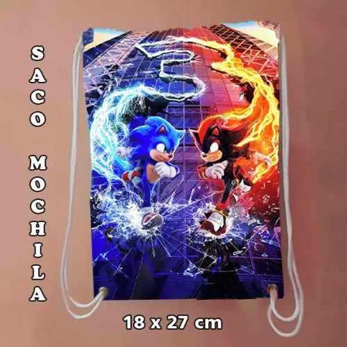 Mochila sacochila mochilinha sacolinha Sonic