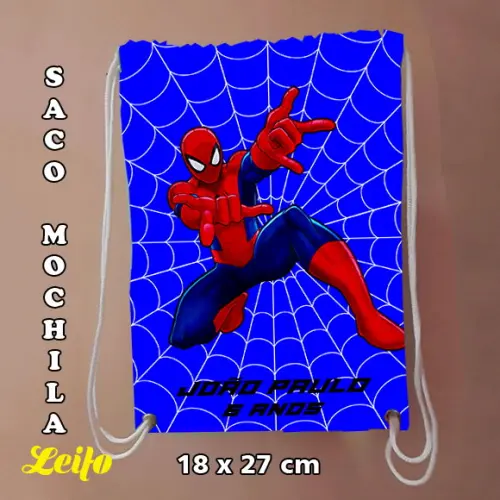 Mochilinha mochila sacochila sacolinha Homem Aranha 18x27cm