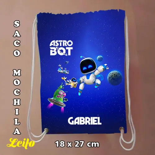 Mochilinha mochila sacolinha sacochila Astro Bot