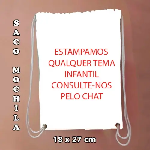 Mochilinha Sacochila sacolinha mochila personalizada 18x27cm
