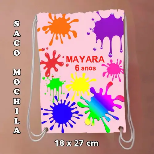 Mochilinha sacolinha mochila mochilinha  Slime 18x27cm