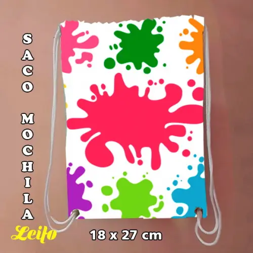 Mochilinha mochila sacolinha sacochila Slime 18x27cm