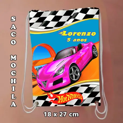 Sacochila Mochila Mochilinha sacolinha Hot Wheels