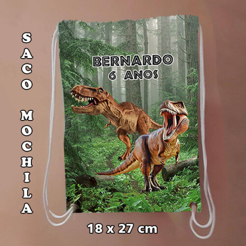 Mochilinha Mochila Sacochila Dinossauro 18x27cm