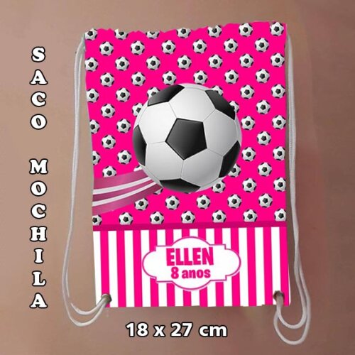 Sacochila Mochilinha Sacolinha Mochila tipo saco personalizada Futebol
