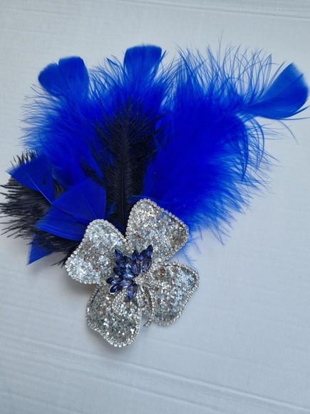 Adereço - Flor de Cristais, Plumas - Carnaval -