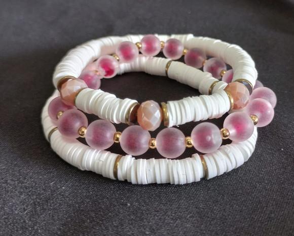 Kit Pulseiras com Pedras Naturais Rose