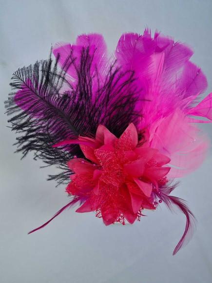 Tiara de Carnaval - Flor e Plumas