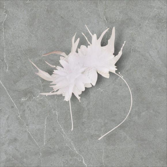 Tiaras para o Carnaval - Flores e Plumas Branco