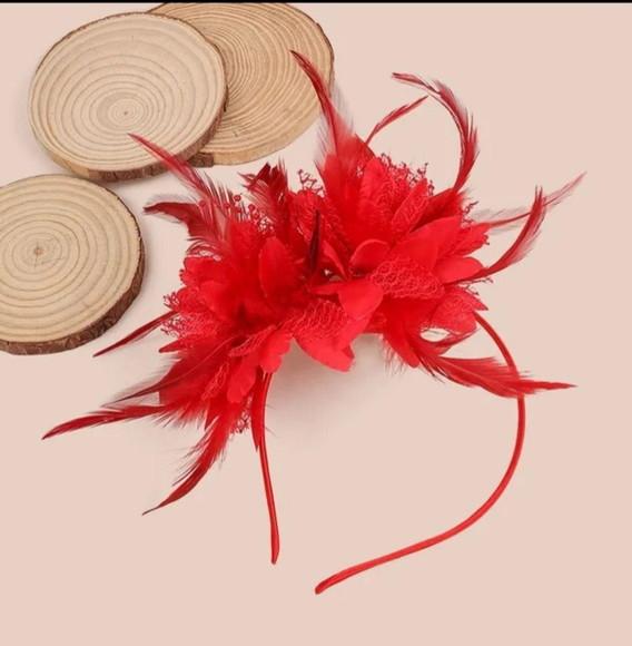 Tiaras para o Carnaval - Flores e Plumas Vermelha