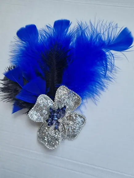 Adereço - Flor de Cristais, Plumas - Carnaval -