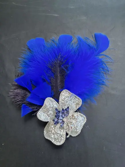 Adereço - Flor de Cristais, Plumas - Carnaval -
