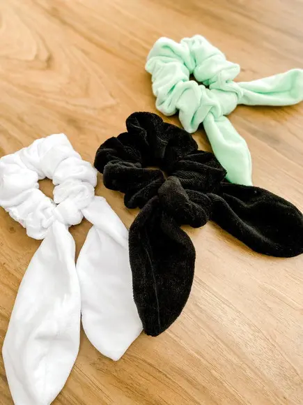 Dia das Mães- Kit 3 Scrunchie com Laço - Veludo
