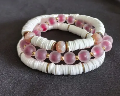 Kit Pulseiras com Pedras Naturais Rose