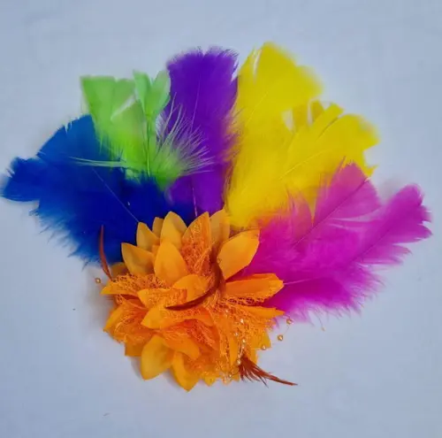 Tiara de Carnaval - Flor e Plumas