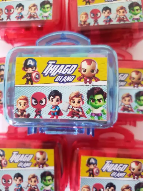 Mini maletinha com massinha personalizada heróis