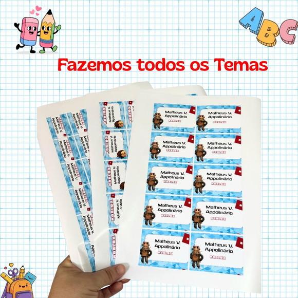 106 Etiquetas Escolares Personalizadas Roblox Todos os Temas