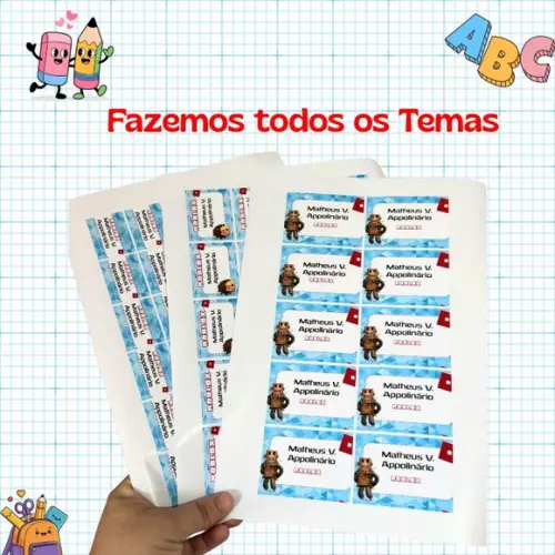 106 Etiquetas Escolares Personalizadas Roblox Todos os Temas