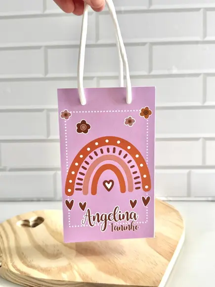 Sacolinha Arco-iris Boho Tamanho P