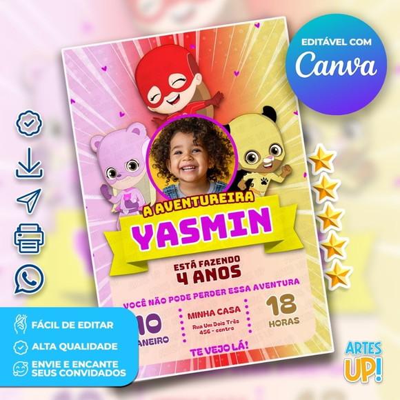 Convite de Aniversário Aventureiras com Foto