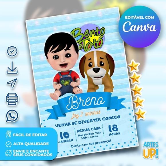 Convite de Aniversário Bento e Totó