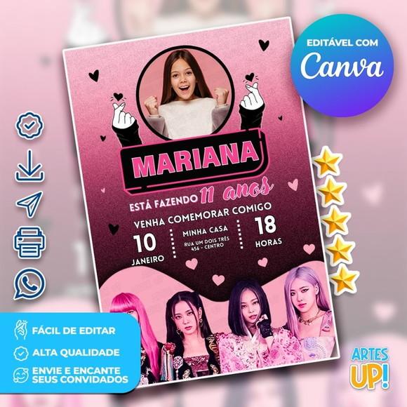 Convite de Aniversário Blackpink com Foto