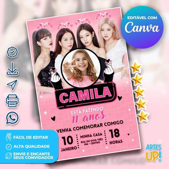 Convite de Aniversário Blackpink com Foto