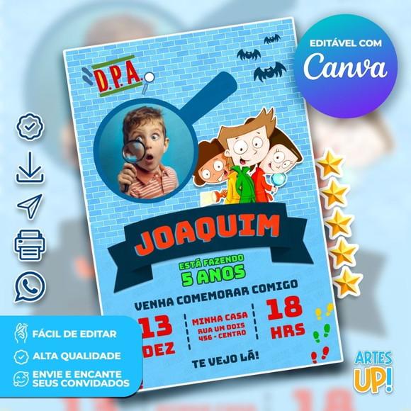 Convite de Aniversário Detetives do Prédio Azul com Foto