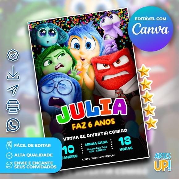 Convite de Aniversário Divertida Mente