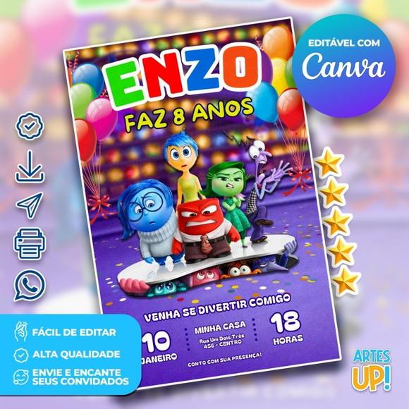 Convite de Aniversário Divertida Mente