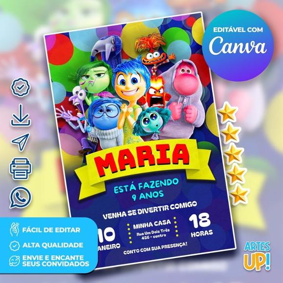 Convite de Aniversário Divertida Mente