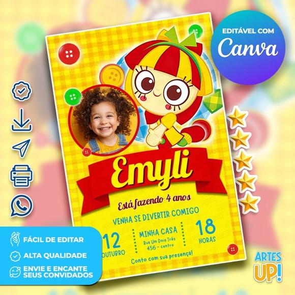 Convite de Aniversário Emília Sítio com Foto