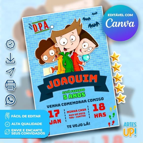 Convite de Aniversário Dpa Detetives do Prédio Azul