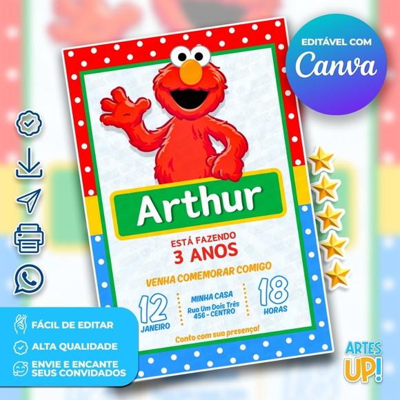 Convite de Aniversário Elmo