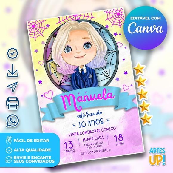 Convite de Aniversário Enid Aquarela