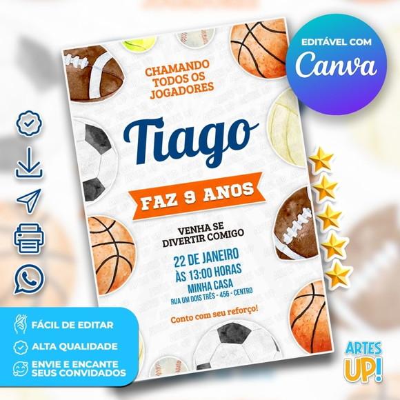Convite de Aniversário Esportes