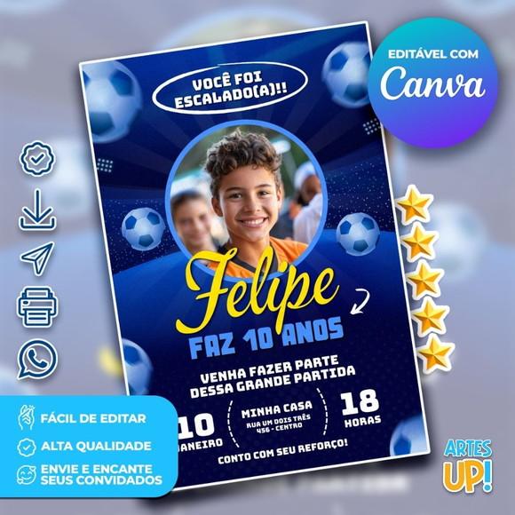 Convite de Aniversário Futebol com Foto