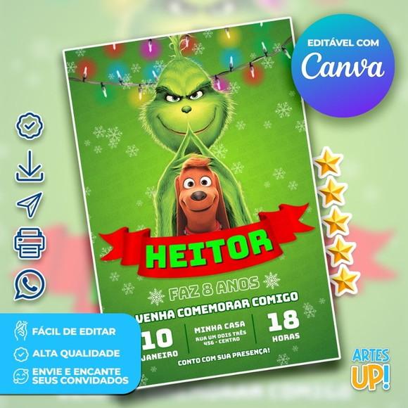 Convite de Aniversário Grinch