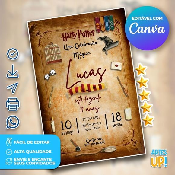 Convite de Aniversário Harry Potter