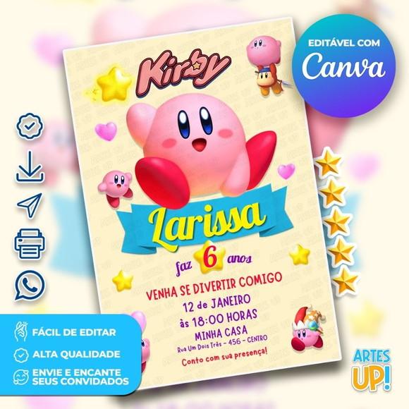 Convite de Aniversário Kirby