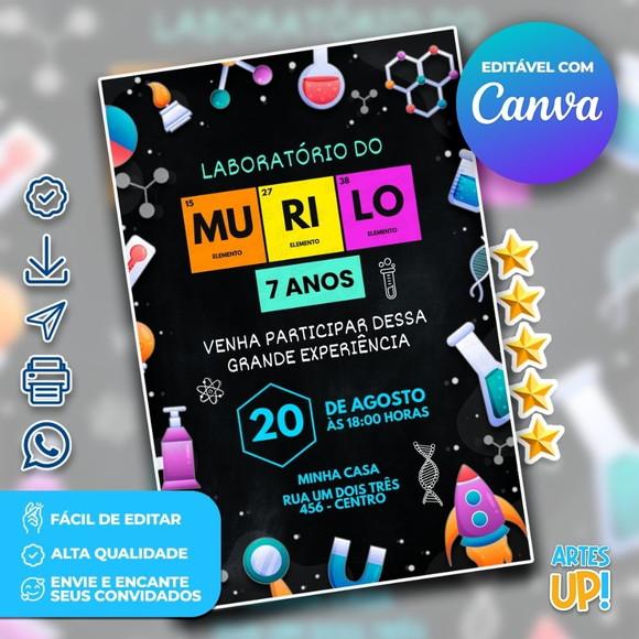 Convite de Aniversário Laboratório
