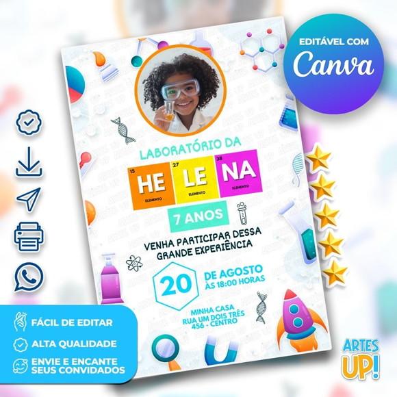 Convite de Aniversário Laboratório com Foto