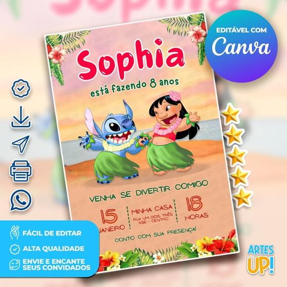 Convite de Aniversário Lilo e Stitch