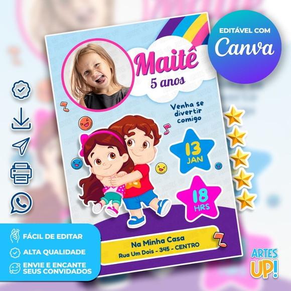 Convite de Aniversário Maria Clara e Jp com Foto
