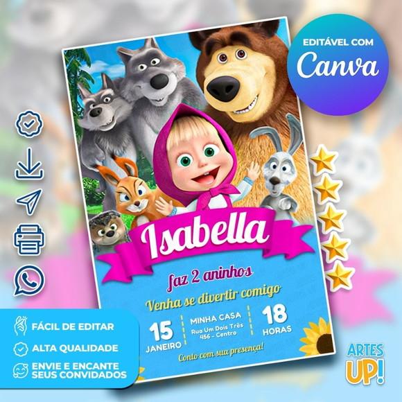 Convite de Aniversário Masha e o Urso