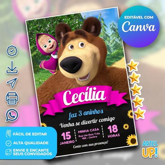 Convite de Aniversário Masha e o Urso