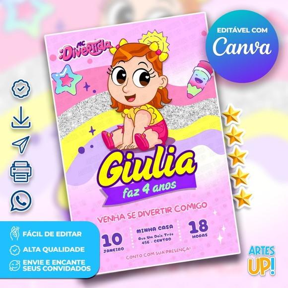 Convite de Aniversário Mc Divertida Maria Clara
