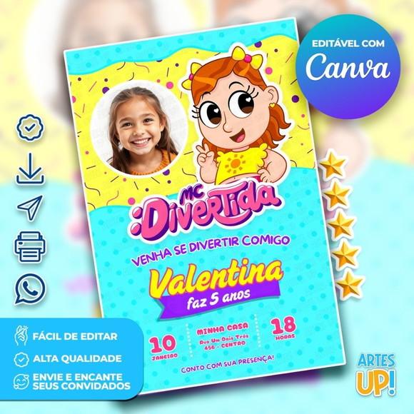 Convite de Aniversário Mc Divertida Maria Clara com Foto